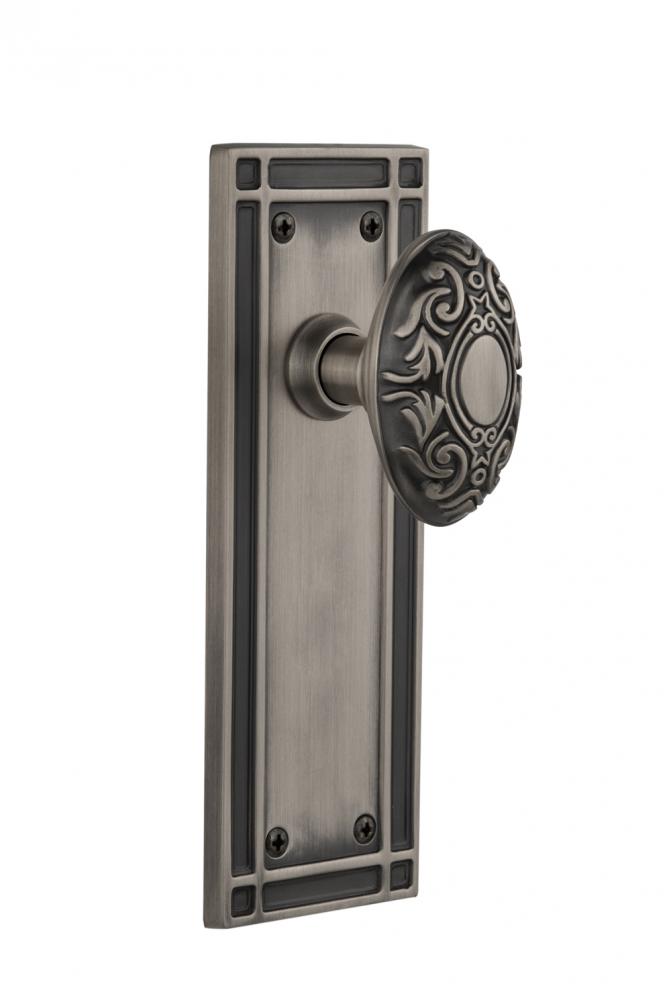 Nostalgic Warehouse Mission Plate Passage Victorian Door Knob in Antique Pewter