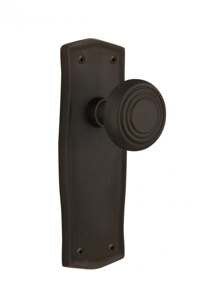 Nostalgic Warehouse Prairie Plate Passage Deco Door Knob in Oil-Rubbed Bronze