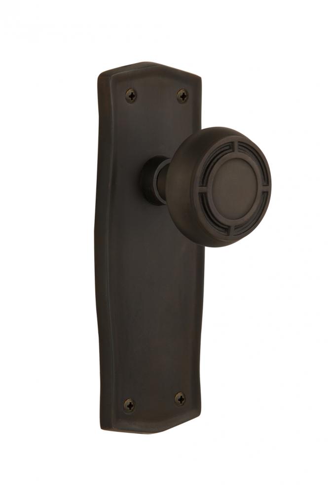 Nostalgic Warehouse Prairie Plate Passage Mission Door Knob in Oil-Rubbed Bronze