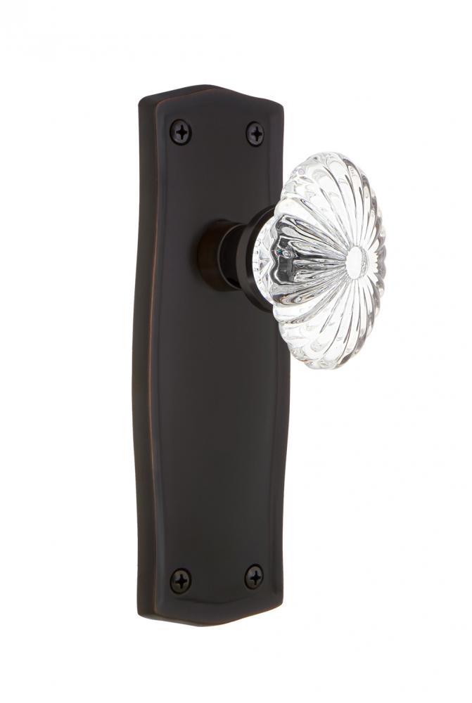 Nostalgic Warehouse Prairie Plate Passage Oval Fluted Crystal Glass Door Knob in Timeless Bronze