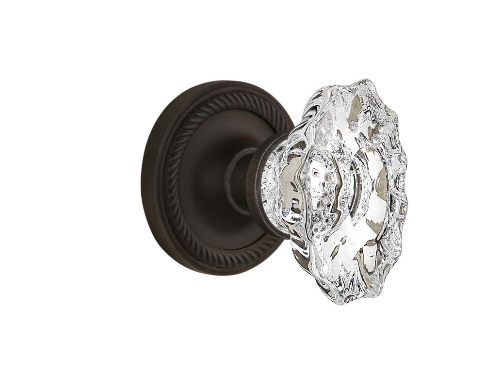 Nostalgic Warehouse Rope Rosette Passage Chateau Door Knob in Oil-Rubbed Bronze