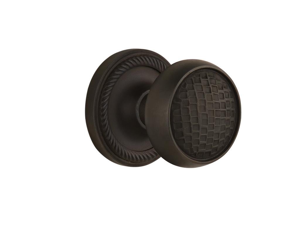 Nostalgic Warehouse Rope Rosette Passage Craftsman Door Knob in Oil-Rubbed Bronze