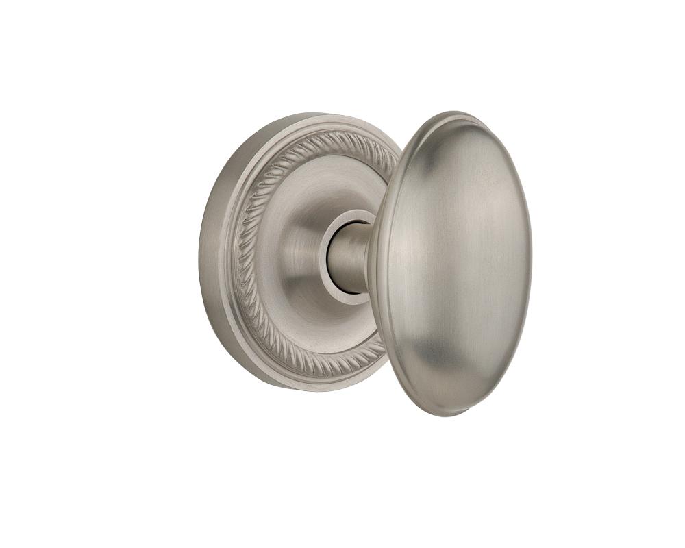 Nostalgic Warehouse Rope Rosette Passage Homestead Door Knob in Satin Nickel