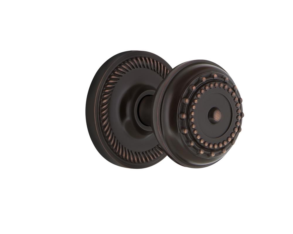 Nostalgic Warehouse Rope Rosette Passage Meadows Door Knob in Timeless Bronze