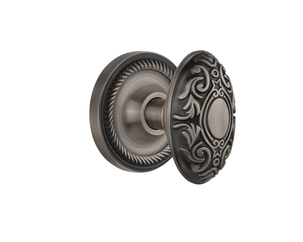 Nostalgic Warehouse Rope Rosette Passage Victorian Door Knob in Antique Pewter