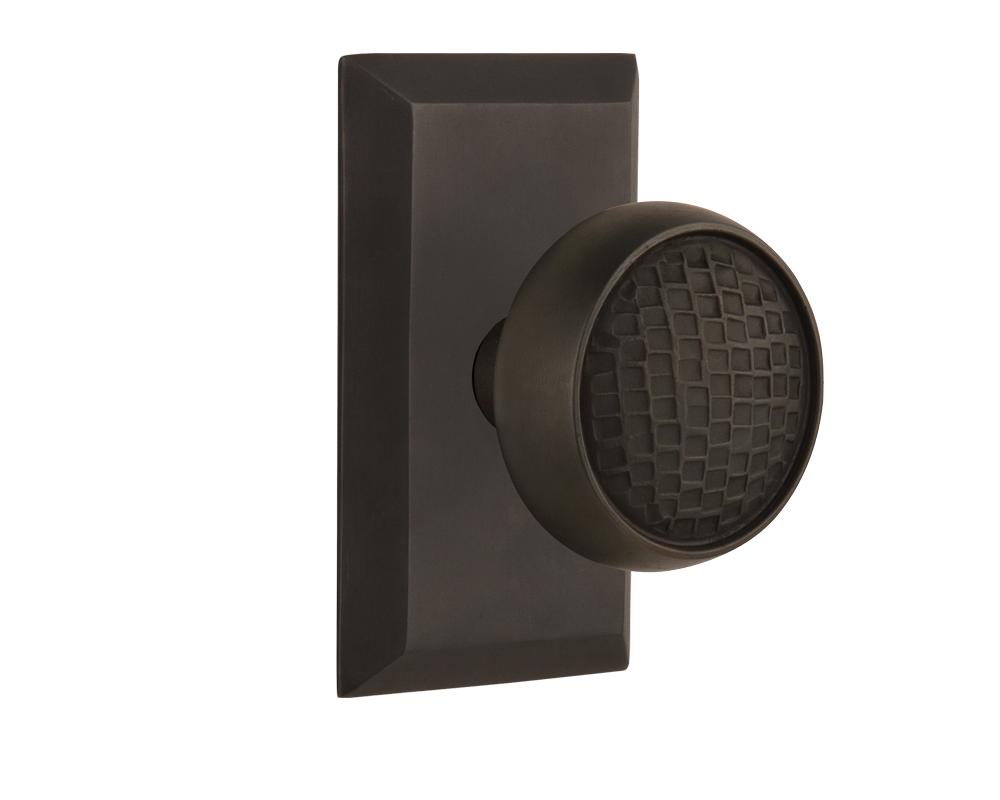 Nostalgic Warehouse Studio Plate Passage Craftsman Door Knob in Oil-Rubbed Bronze