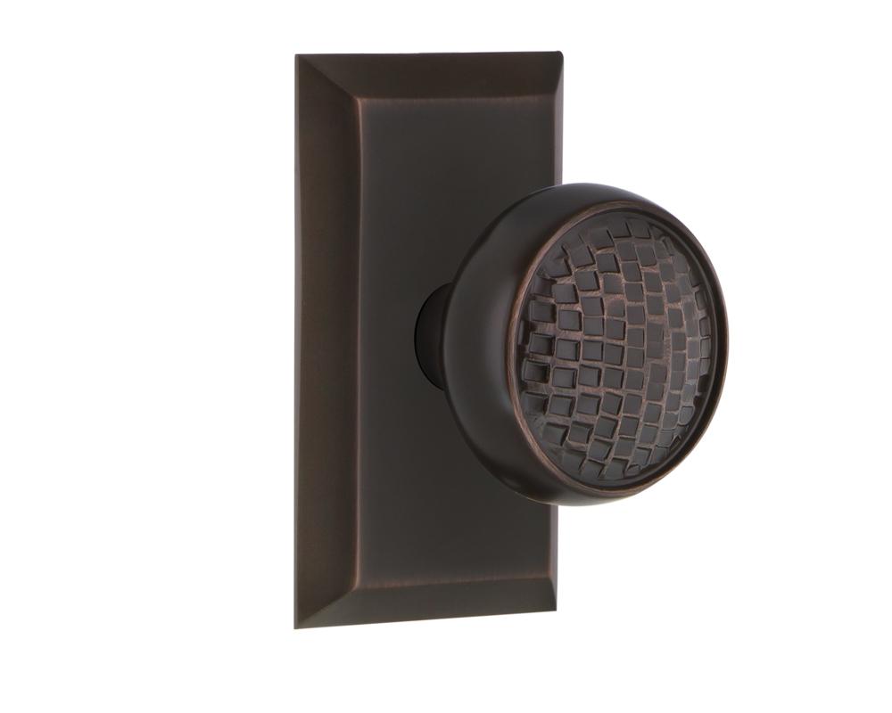 Nostalgic Warehouse Studio Plate Passage Craftsman Door Knob in Timeless Bronze