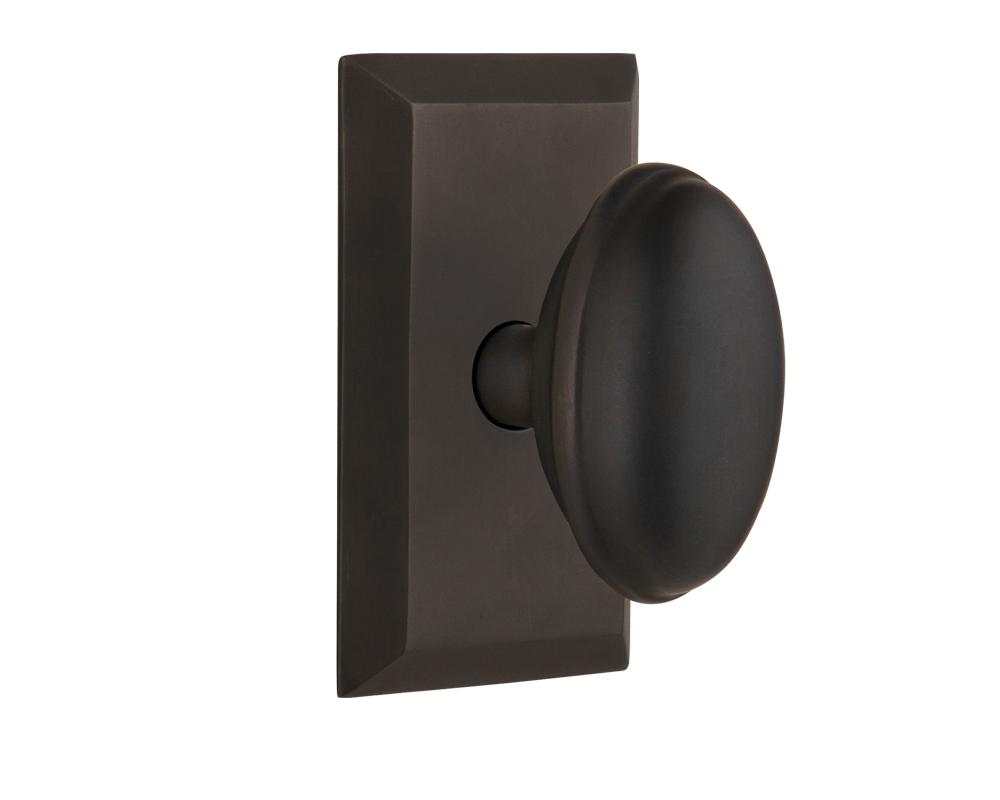 Nostalgic Warehouse Studio Plate Passage Homestead Door Knob in Oil-Rubbed Bronze