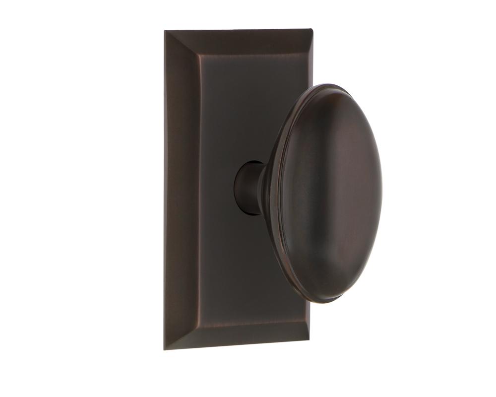 Nostalgic Warehouse Studio Plate Passage Homestead Door Knob in Timeless Bronze