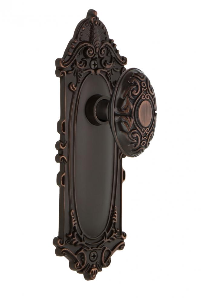 Nostalgic Warehouse Victorian Plate Passage Victorian Door Knob in Timeless Bronze