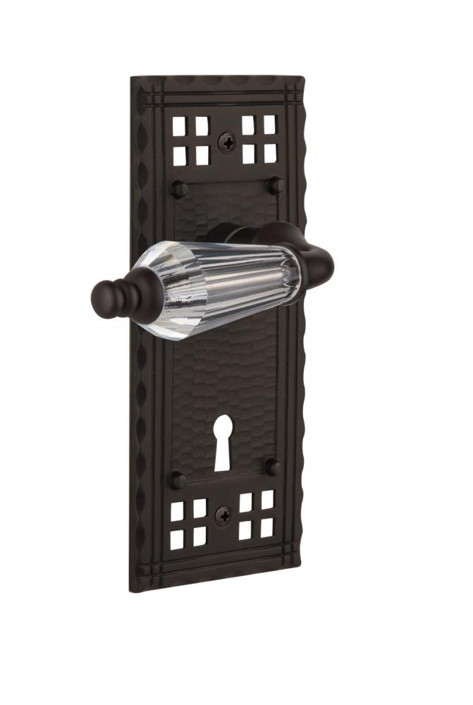 Nostalgic Warehouse Craftsman Plate with Keyhole Passage Parlor Lever in Oil-Rubbed Bronze