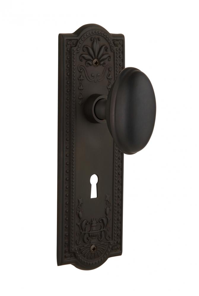 Nostalgic Warehouse Meadows Plate with Keyhole Passage Homestead Door Knob in Oil-Rubbed Bronze