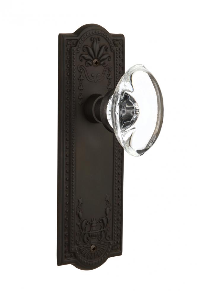 Nostalgic Warehouse Meadows Plate Single Dummy Oval Clear Crystal Glass Door Knob in Oil-Rubbed Br