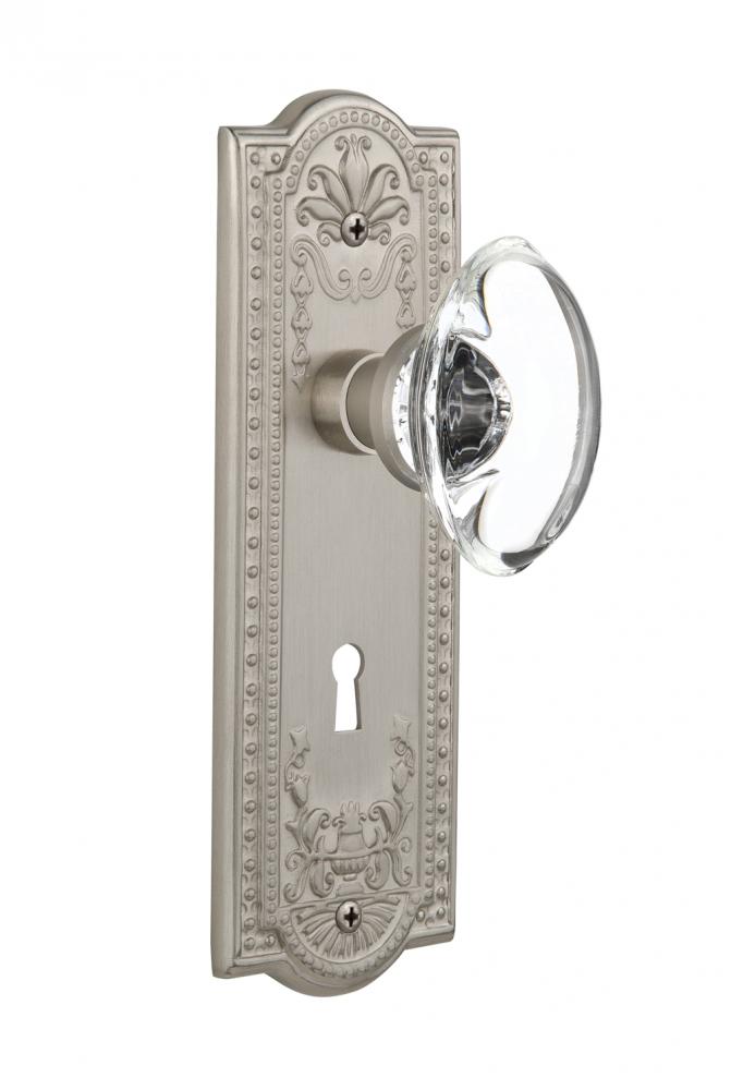 Nostalgic Warehouse Meadows Plate with Keyhole Double Dummy Oval Clear Crystal Glass Door Knob in