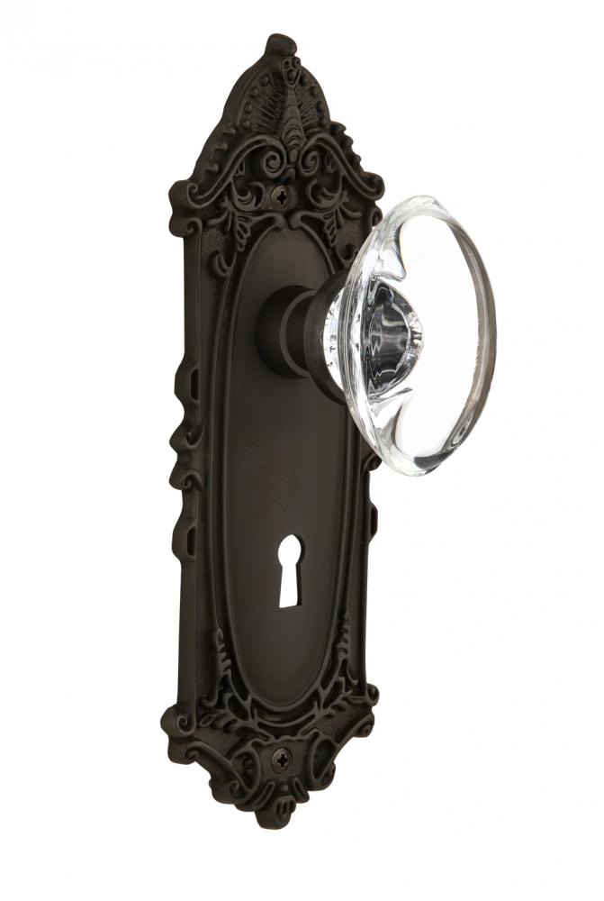 Nostalgic Warehouse Victorian Plate with Keyhole Double Dummy Oval Clear Crystal Glass Door Knob i