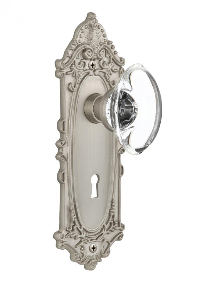 Nostalgic Warehouse Victorian Plate with Keyhole Double Dummy Oval Clear Crystal Glass Door Knob i