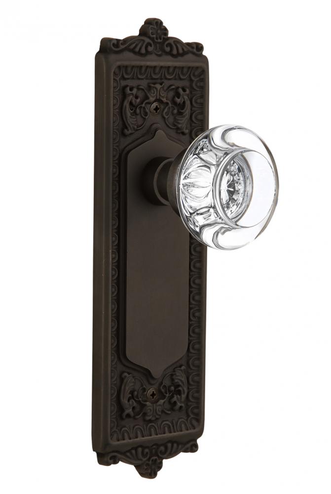 Nostalgic Warehouse Egg & Dart Plate Single Dummy Round Clear Crystal Glass Door Knob in Oil-R