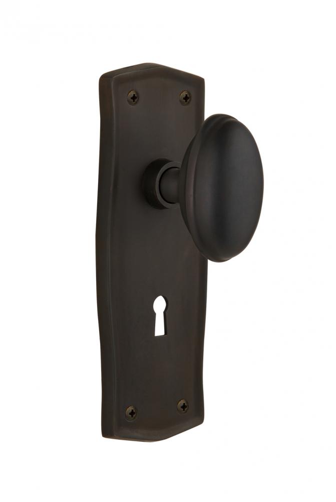 Nostalgic Warehouse Prairie Plate with Keyhole Passage Homestead Door Knob in Oil-Rubbed Bronze