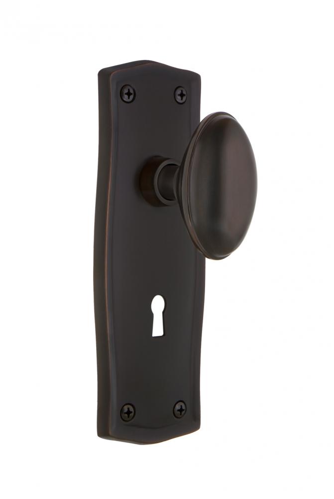 Nostalgic Warehouse Prairie Plate with Keyhole Passage Homestead Door Knob in Timeless Bronze