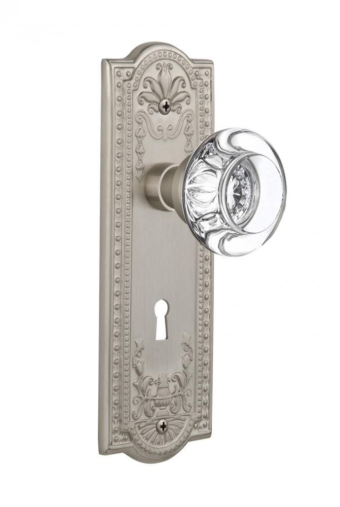 Nostalgic Warehouse Meadows Plate with Keyhole Single Dummy Round Clear Crystal Glass Door Knob in