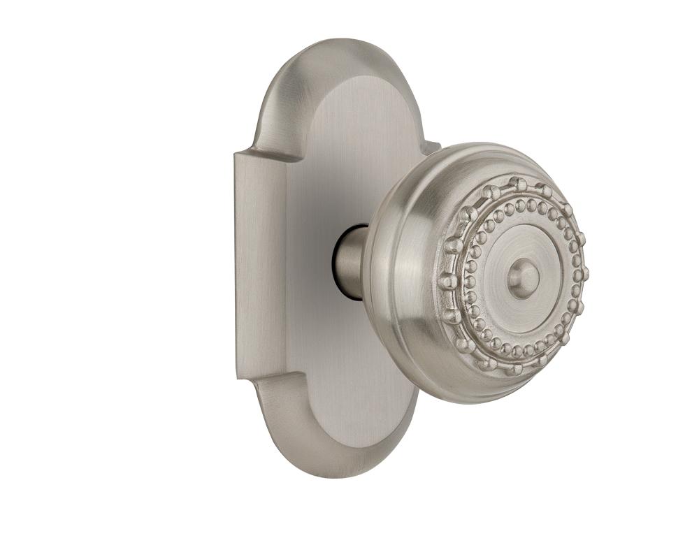 Nostalgic Warehouse Cottage Plate Passage Meadows Door Knob in Satin Nickel