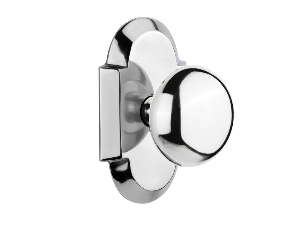 Nostalgic Warehouse Cottage Plate Passage New York Door Knob in Bright Chrome