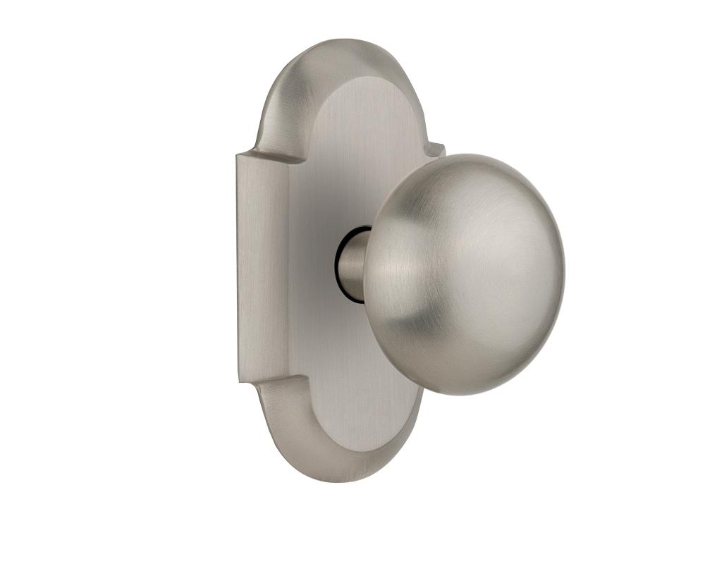 Nostalgic Warehouse Cottage Plate Passage New York Door Knob in Satin Nickel