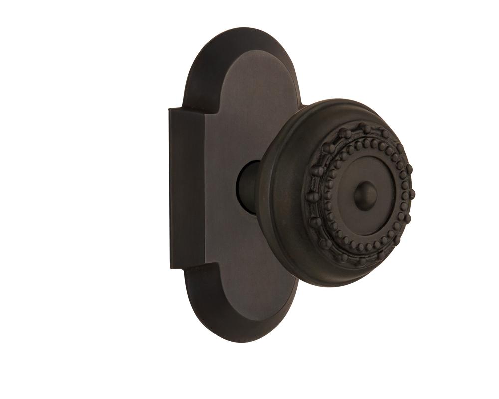 Nostalgic Warehouse Cottage Plate Privacy Meadows Door Knob in Oil-Rubbed Bronze