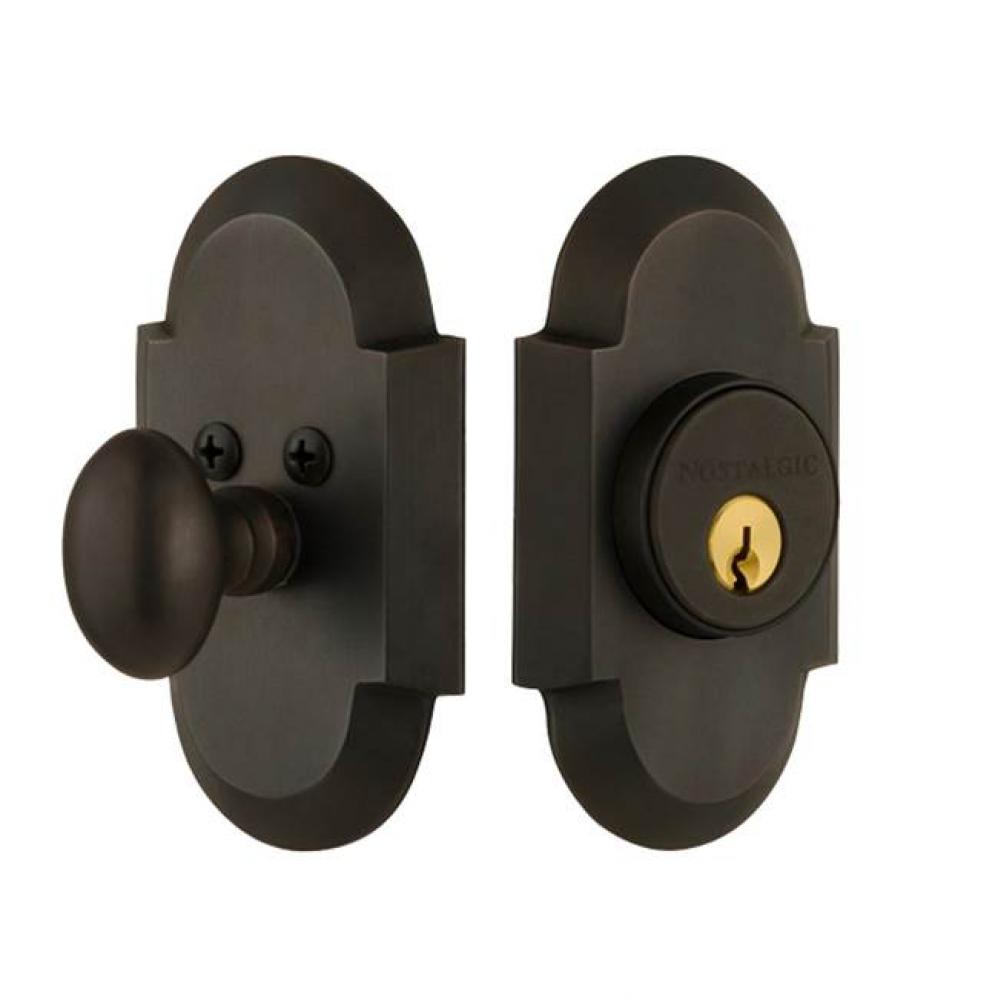 Nostalgic Warehouse Cottage Plate Single Cylinder Deadbolt in Oil-Rubbed Bronze