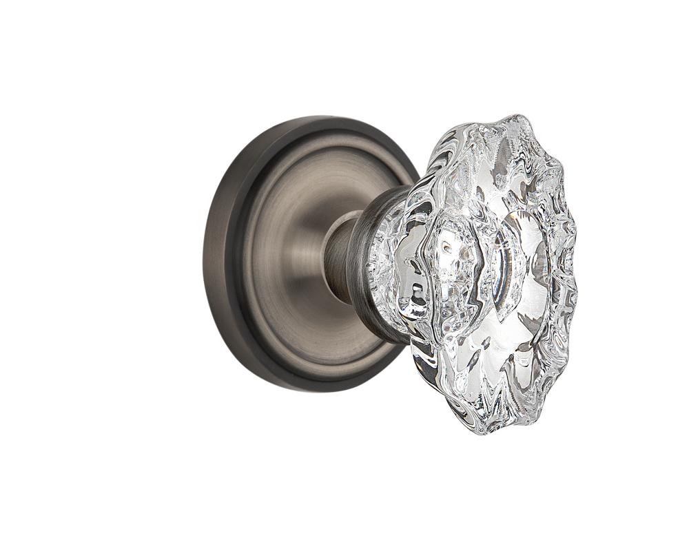 Nostalgic Warehouse Classic Rosette Privacy Chateau Door Knob in Antique Pewter