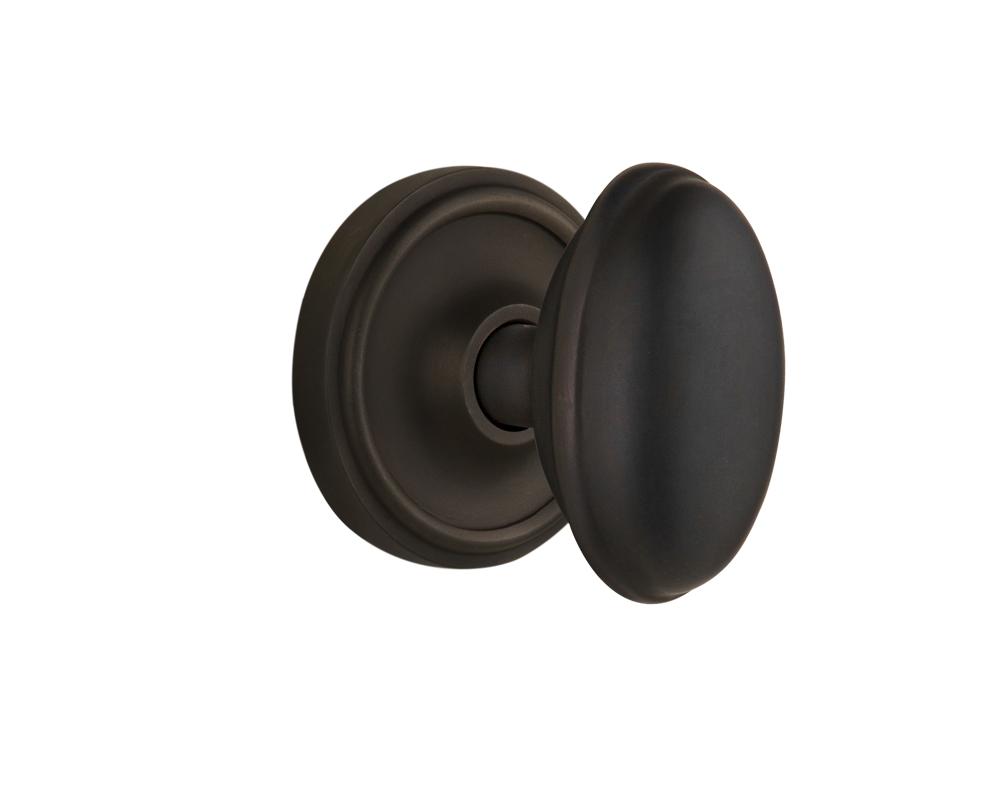 Nostalgic Warehouse Classic Rosette Privacy Homestead Door Knob in Oil-Rubbed Bronze