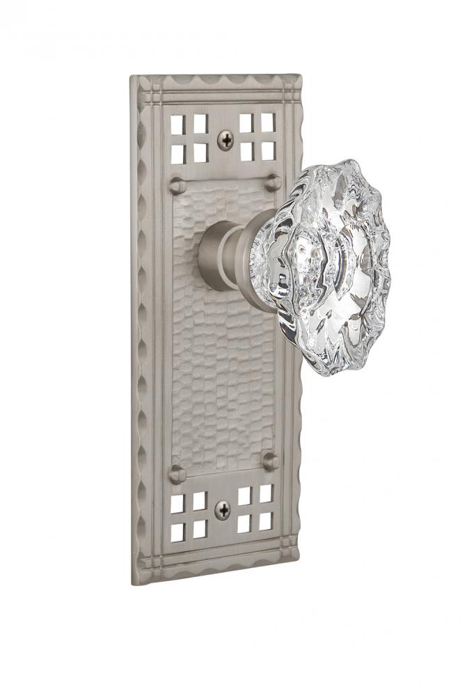 Nostalgic Warehouse Craftsman Plate Passage Chateau Door Knob in Satin Nickel