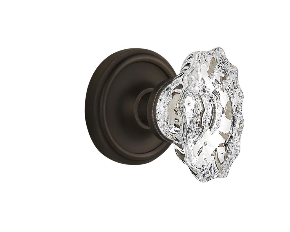 Nostalgic Warehouse Classic Rosette Single Dummy Chateau Door Knob in Oil-Rubbed Bronze
