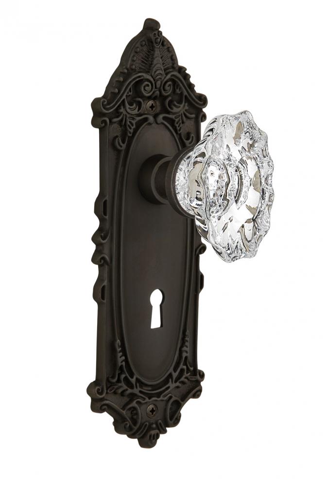 Nostalgic Warehouse Victorian Plate with Keyhole Single Dummy Chateau Door Knob in Oil-Rubbed Bron