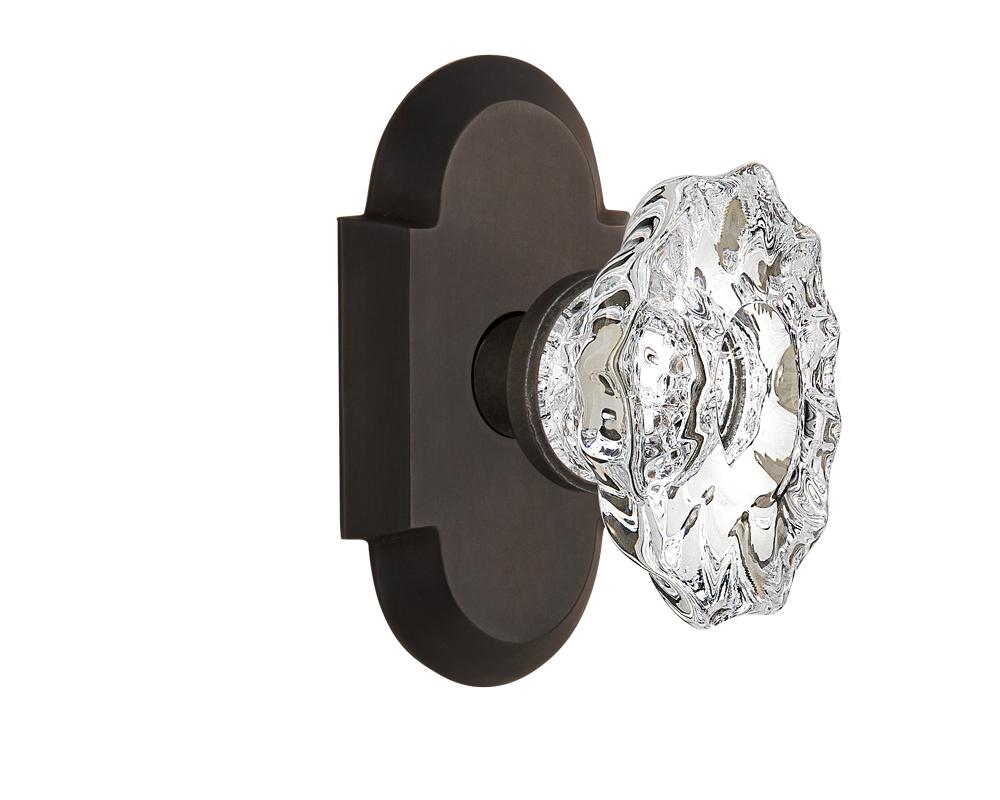 Nostalgic Warehouse Cottage Plate Double Dummy Chateau Door Knob in Oil-Rubbed Bronze