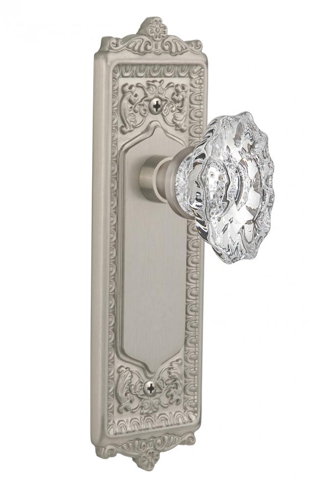 Nostalgic Warehouse Egg & Dart Plate Double Dummy Chateau Door Knob in Satin Nickel