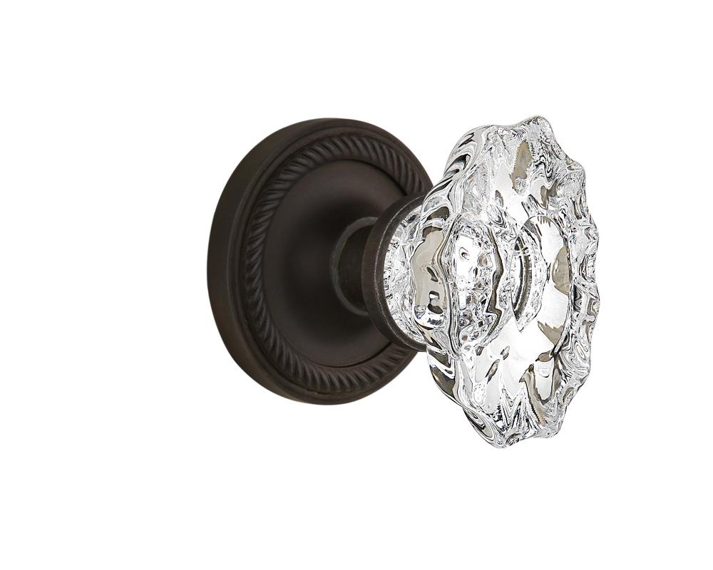 Nostalgic Warehouse Rope Rosette Double Dummy Chateau Door Knob in Oil-Rubbed Bronze