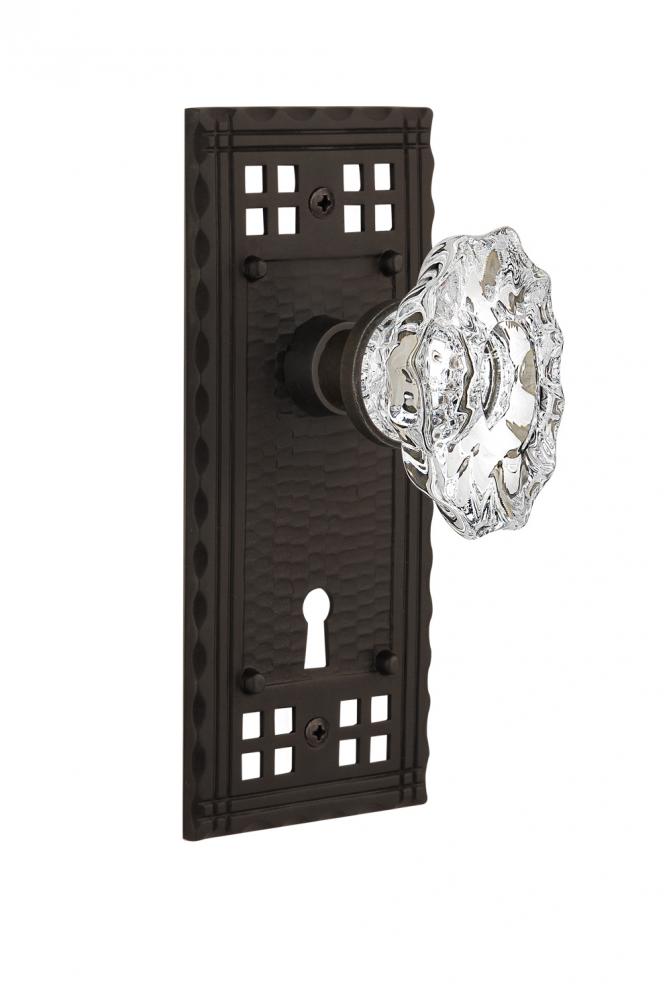 Nostalgic Warehouse Craftsman Plate with Keyhole Privacy Chateau Door Knob in Oil-Rubbed Bronze