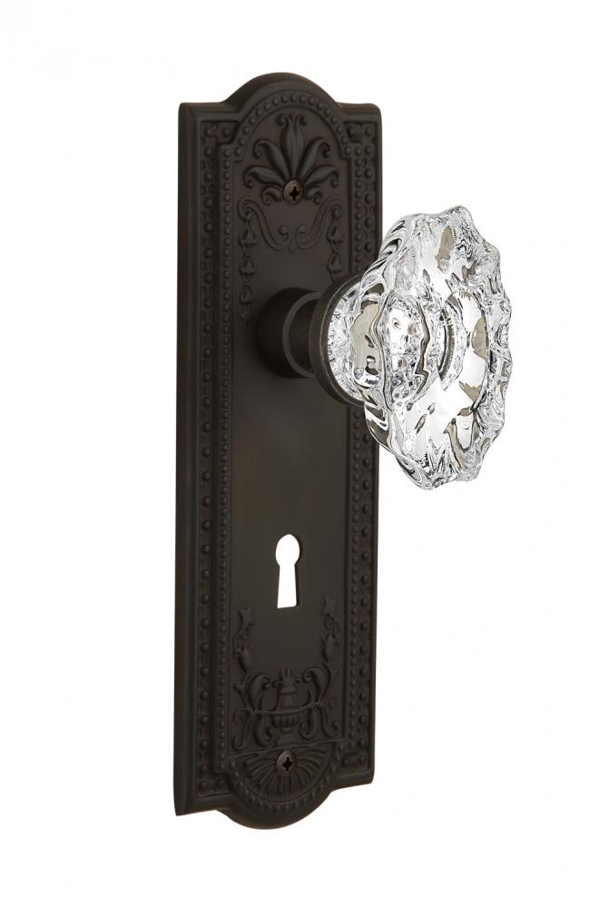 Nostalgic Warehouse Meadows Plate Interior Mortise Chateau Door Knob in Oil-Rubbed Bronze