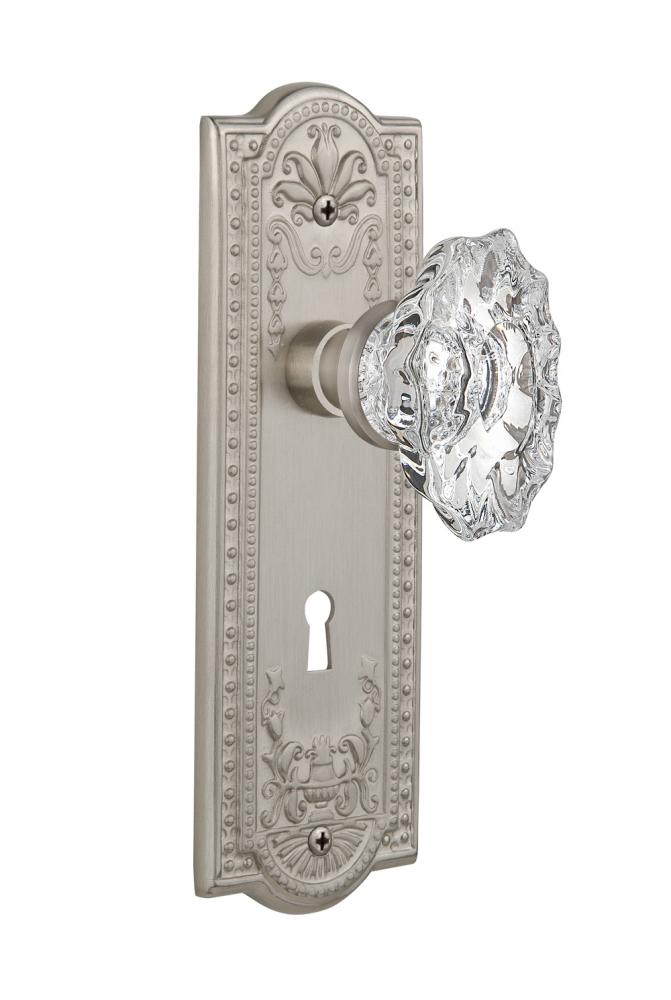 Nostalgic Warehouse Meadows Plate Interior Mortise Chateau Door Knob in Satin Nickel