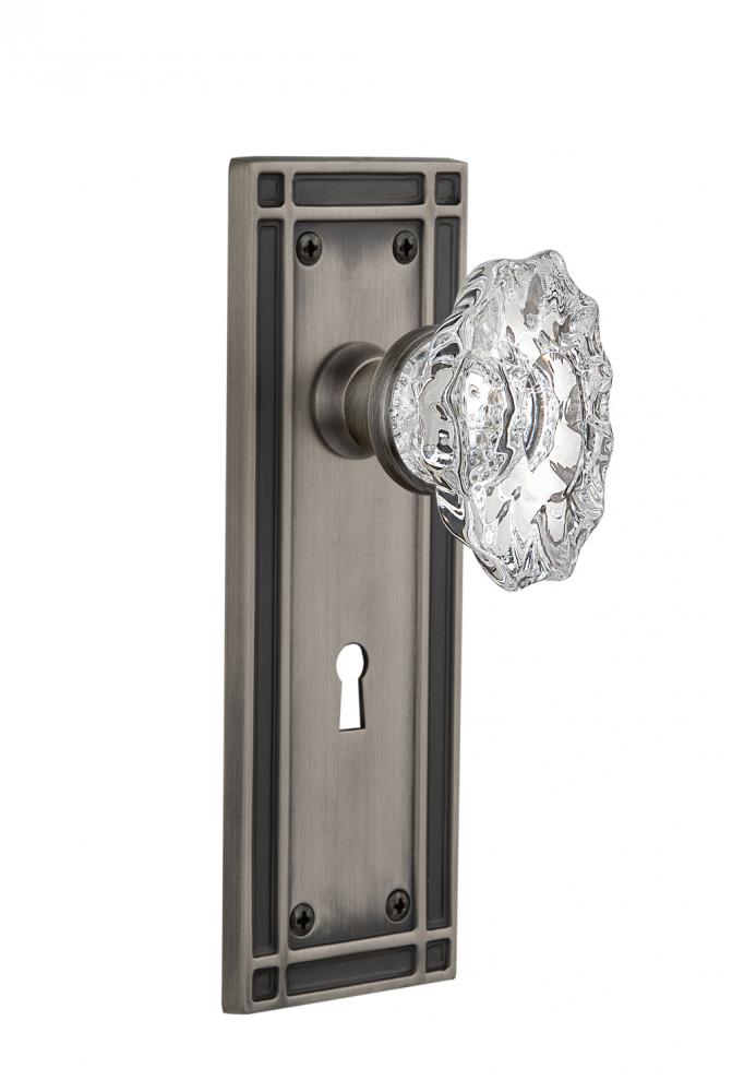 Nostalgic Warehouse Mission Plate Interior Mortise Chateau Door Knob in Antique Pewter