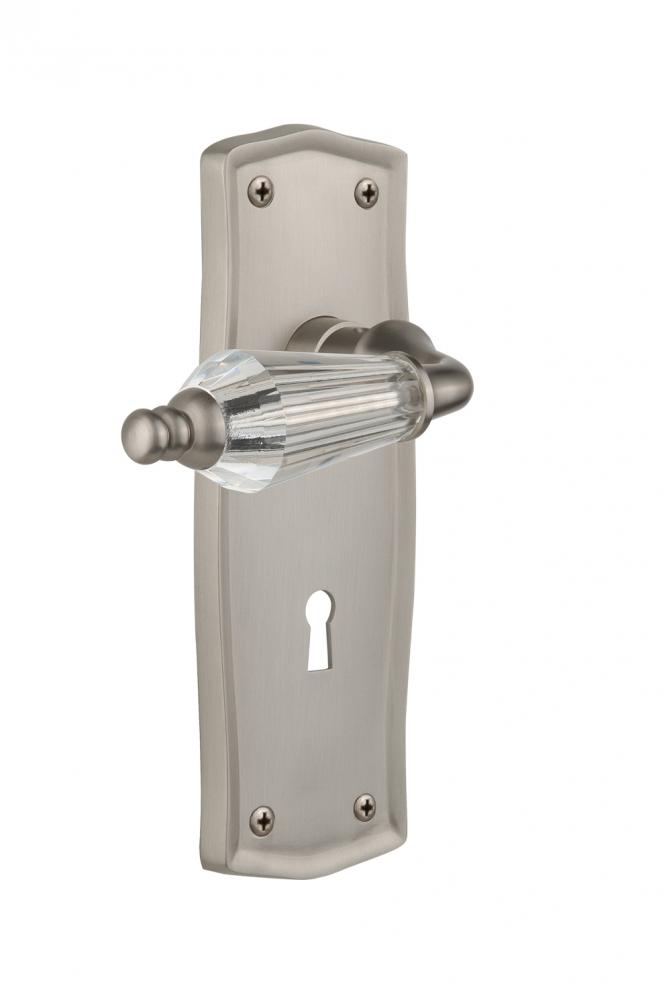 Nostalgic Warehouse Prairie Plate with Keyhole Single Dummy Parlor Lever in Satin Nickel