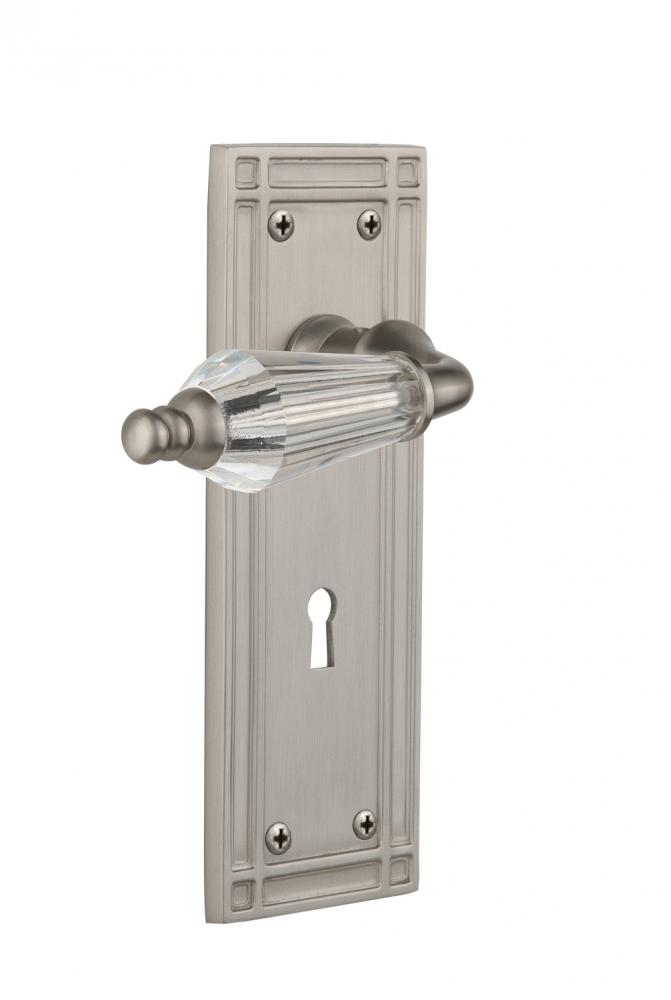 Nostalgic Warehouse Mission Plate with Keyhole Double Dummy Parlor Lever in Satin Nickel
