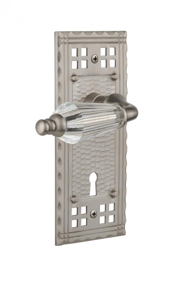 Nostalgic Warehouse Craftsman Plate with Keyhole Double Dummy Parlor Lever in Satin Nickel