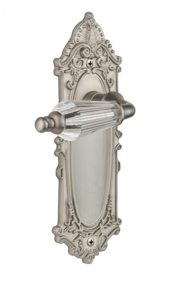 Nostalgic Warehouse Victorian Plate Privacy Parlor Lever in Satin Nickel