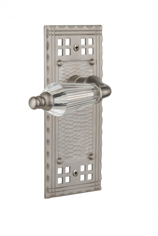 Nostalgic Warehouse Craftsman Plate Privacy Parlor Lever in Satin Nickel