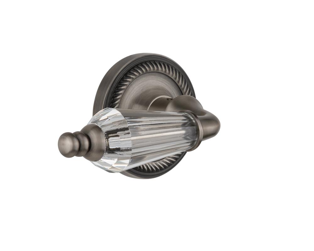 Nostalgic Warehouse Rope Rosette Interior Mortise Parlor Lever in Antique Pewter