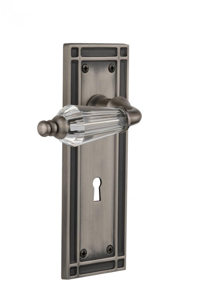 Nostalgic Warehouse Mission Plate Interior Mortise Parlor Lever in Antique Pewter