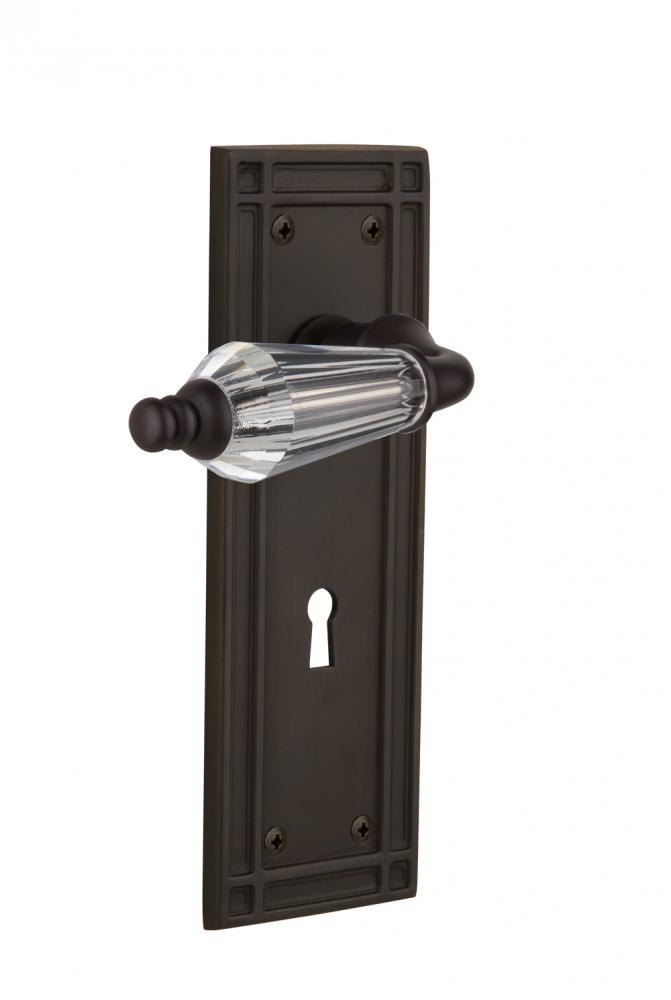 Nostalgic Warehouse Mission Plate Interior Mortise Parlor Lever in Oil-Rubbed Bronze