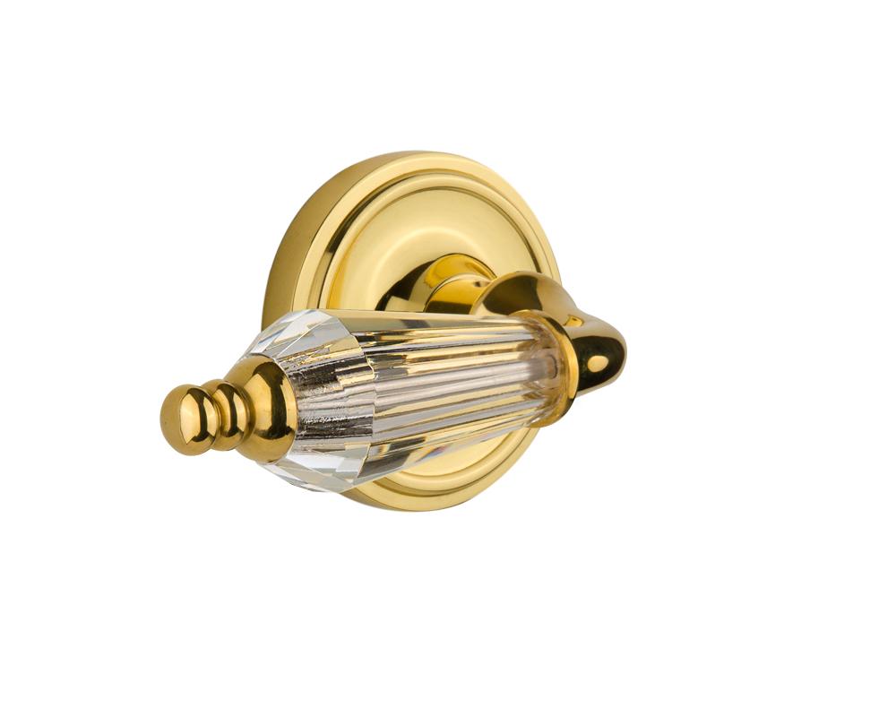 Nostalgic Warehouse Classic Rosette Privacy Parlor Lever in Polished Brass